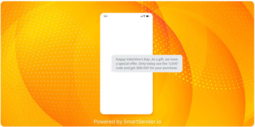 Valentine's Day Email Marketing- SMS template