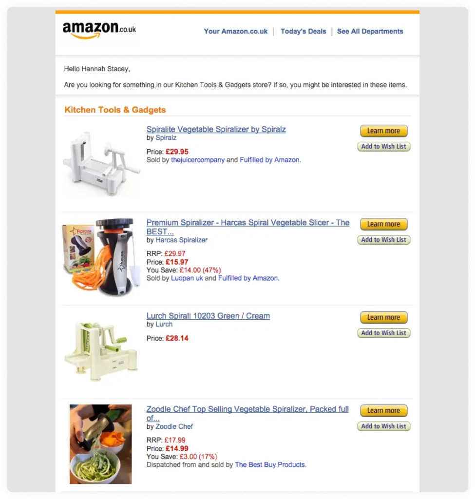 Amazon_s-dynamic content email marketing software